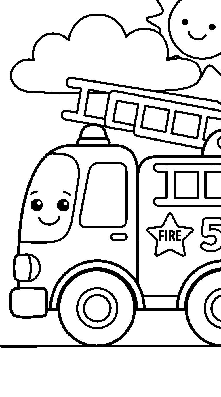 kleurplaat brandweerauto
