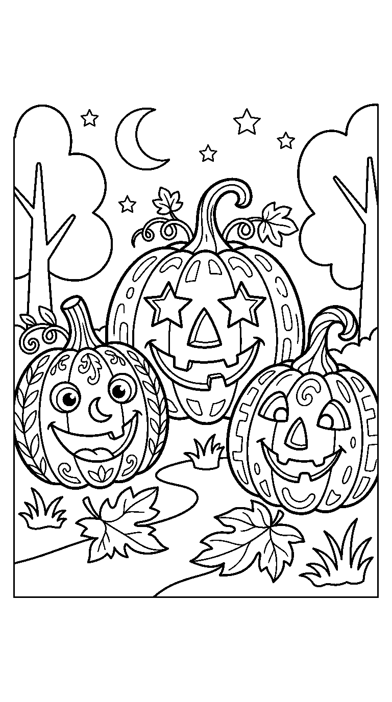 kleurplaat halloween · Drie varianten