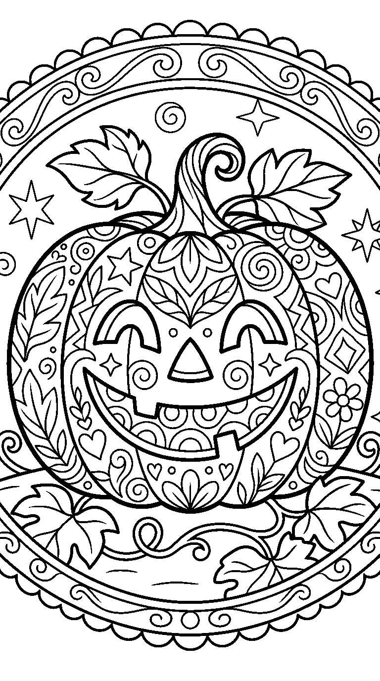 kleurplaat halloween · Met versiering