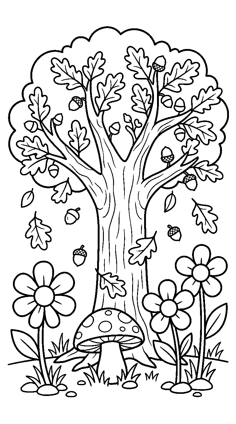 kleurplaat herfst · Tussen de bloemen