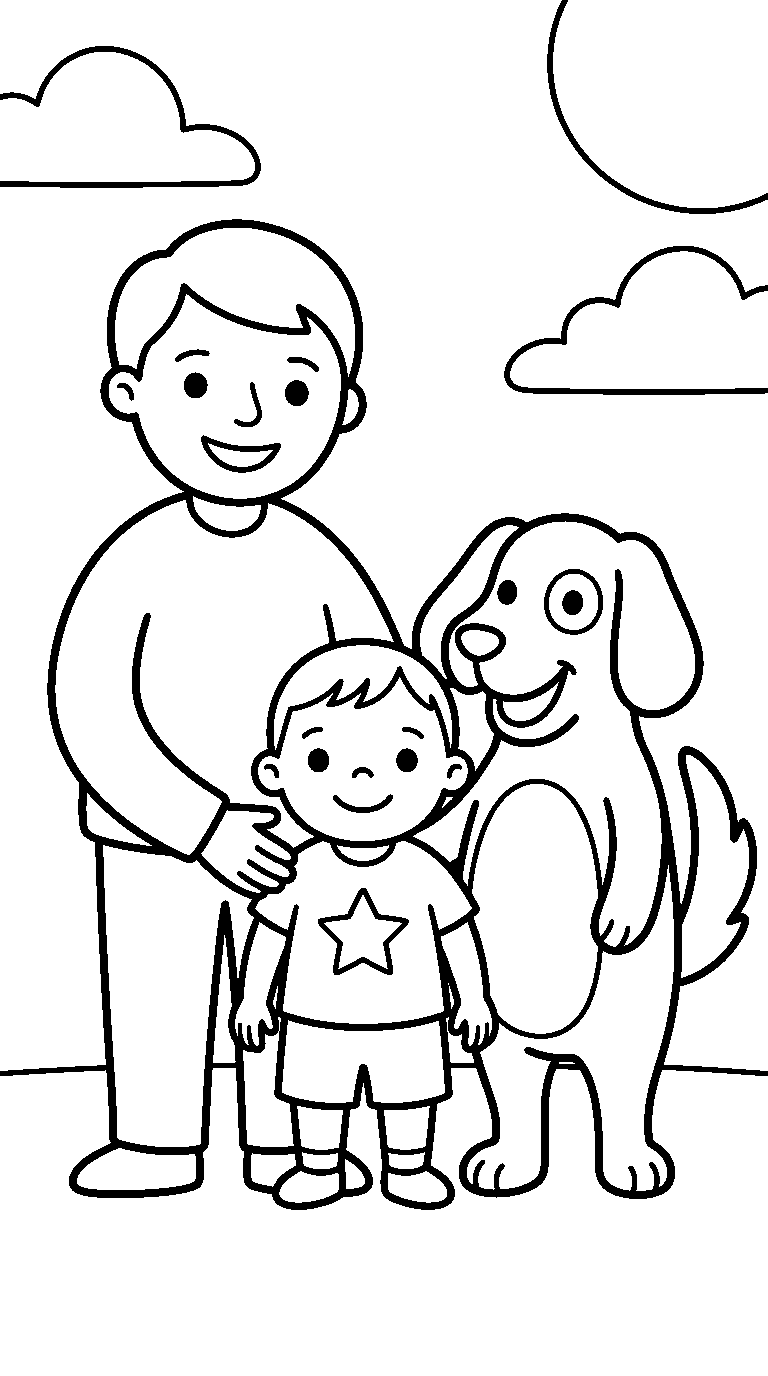 kleurplaat hond · Met een jong