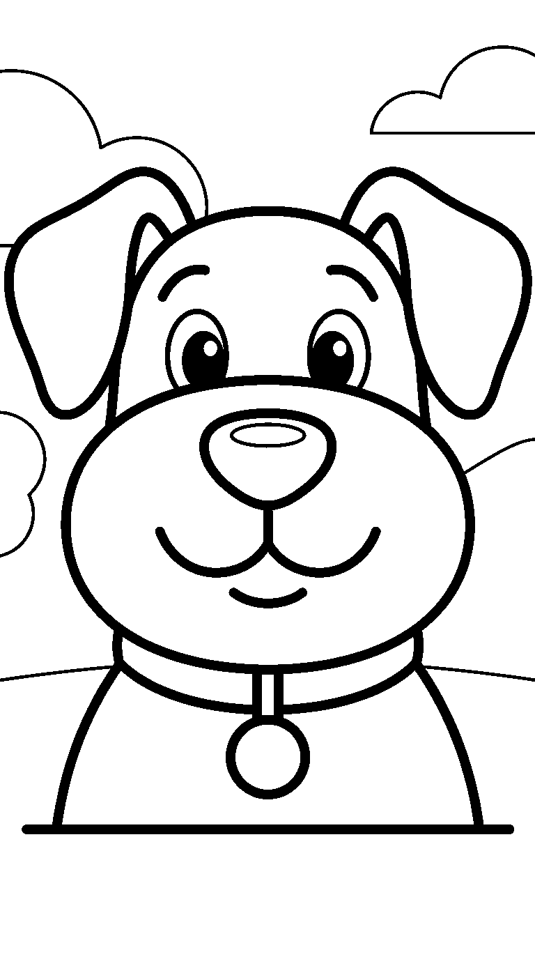 kleurplaat hond · Groot portret