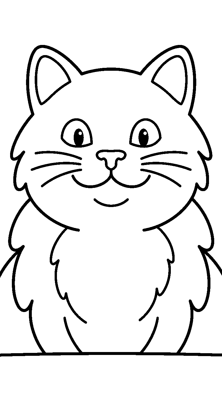 kleurplaat kat · Groot portret