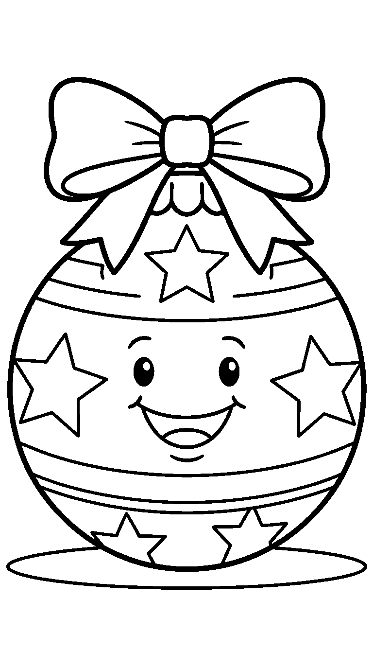 kleurplaat kerst · Grote kerstbal