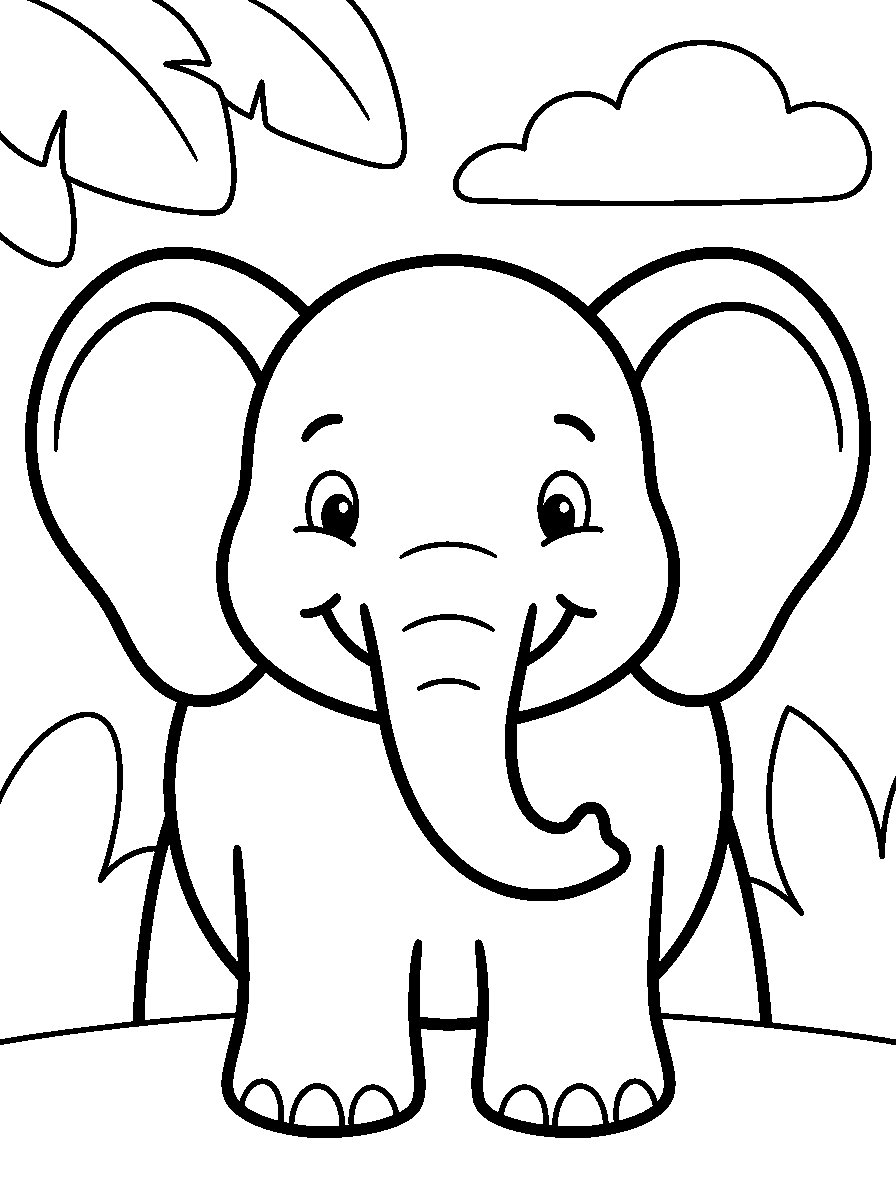 kleurplaat olifant