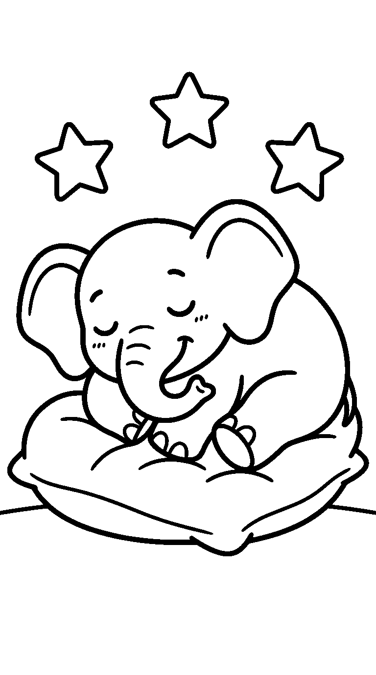 kleurplaat olifant · Lekker slapen