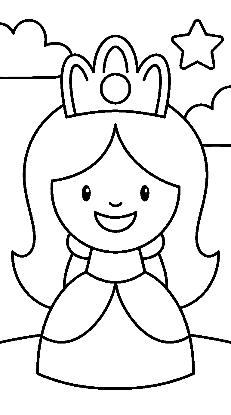 kleurplaat prinses · Groot portret