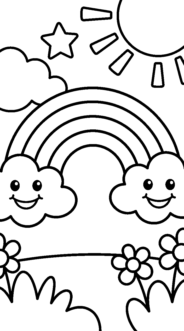 kleurplaat regenboog · Heel simpel