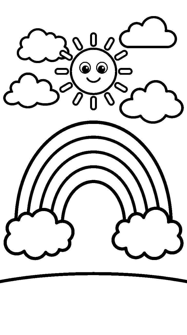 kleurplaat regenboog · Onder de zon