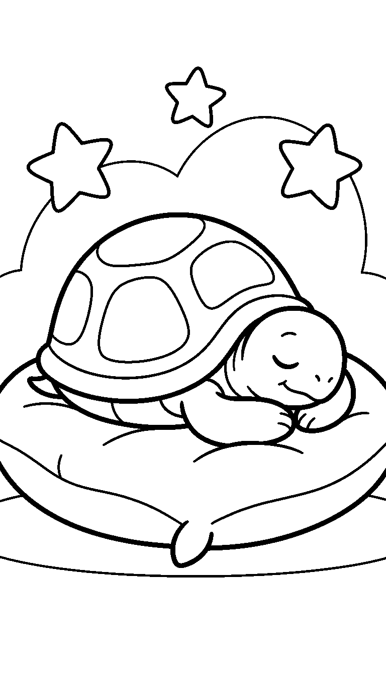 kleurplaat schildpad · Lekker slapen