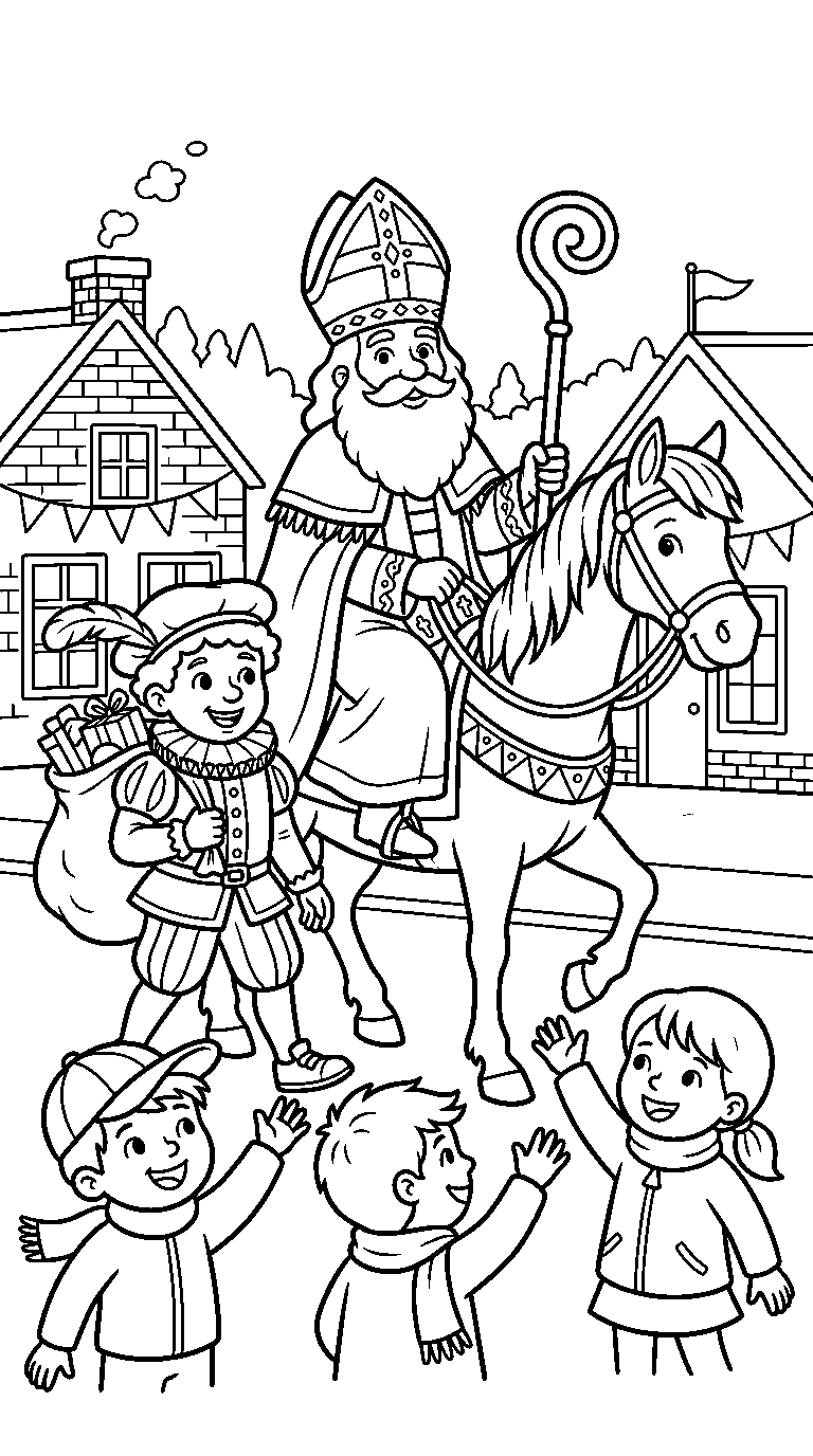 kleurplaat sinterklaas · Intocht