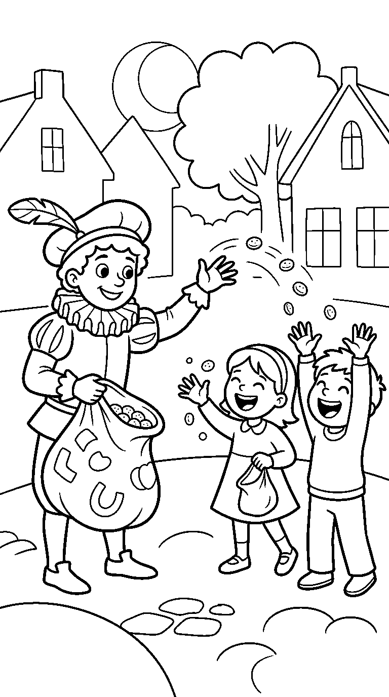 kleurplaat sinterklaas · Strooien
