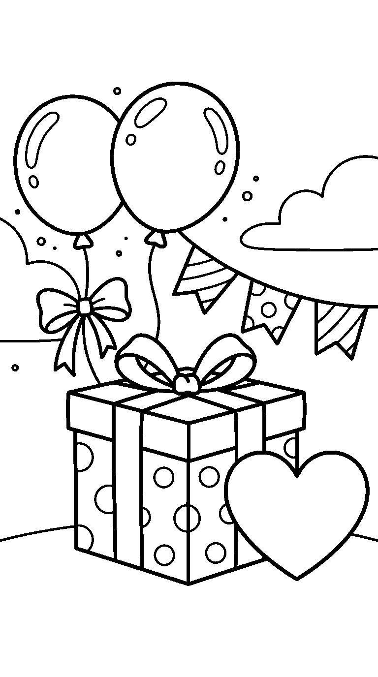 kleurplaat vaderdag · Met ballonnen