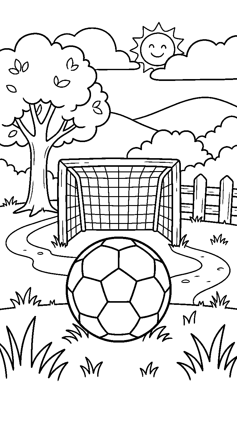 kleurplaat voetbal · buiten