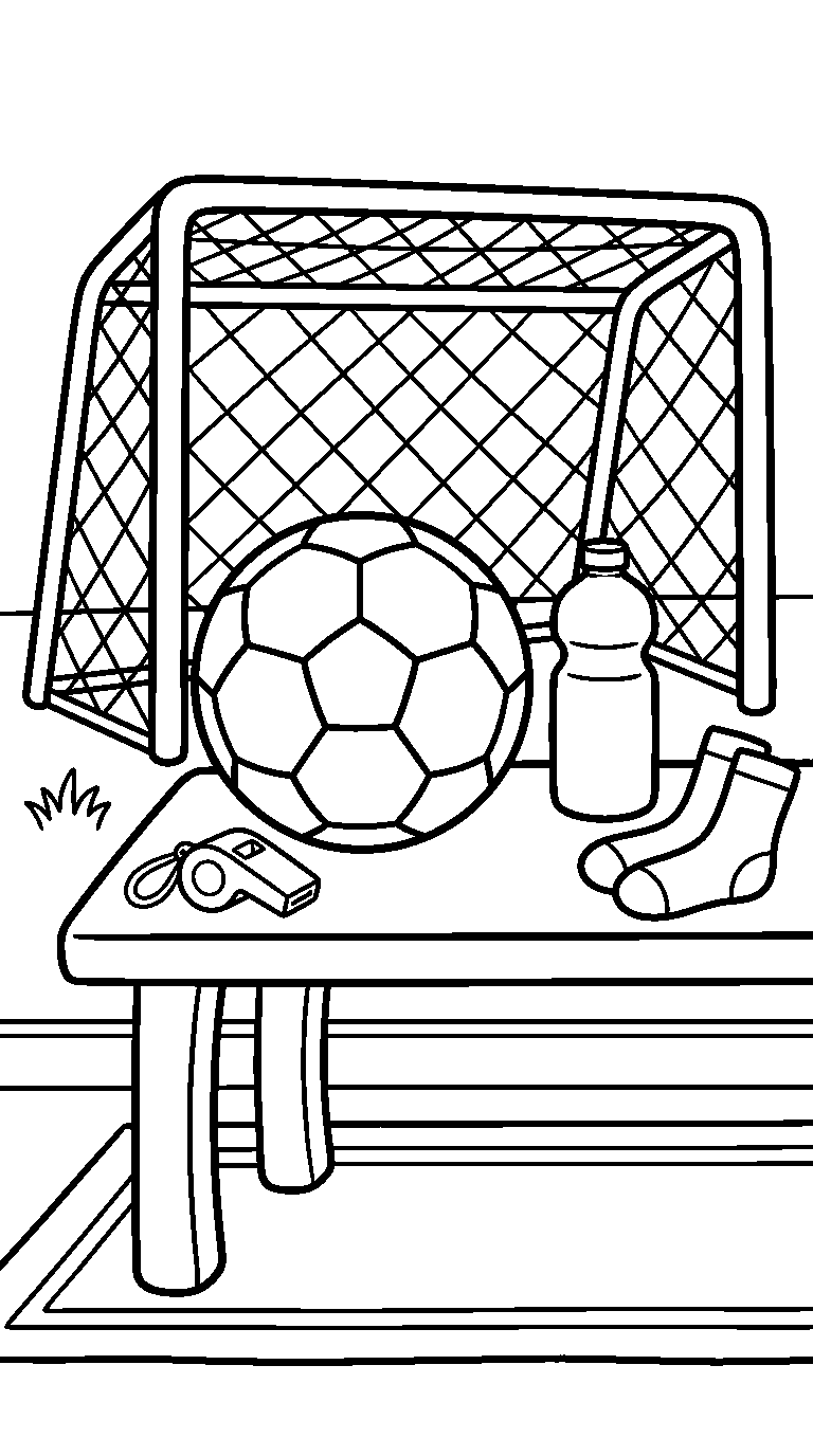 kleurplaat voetbal · Op tafel