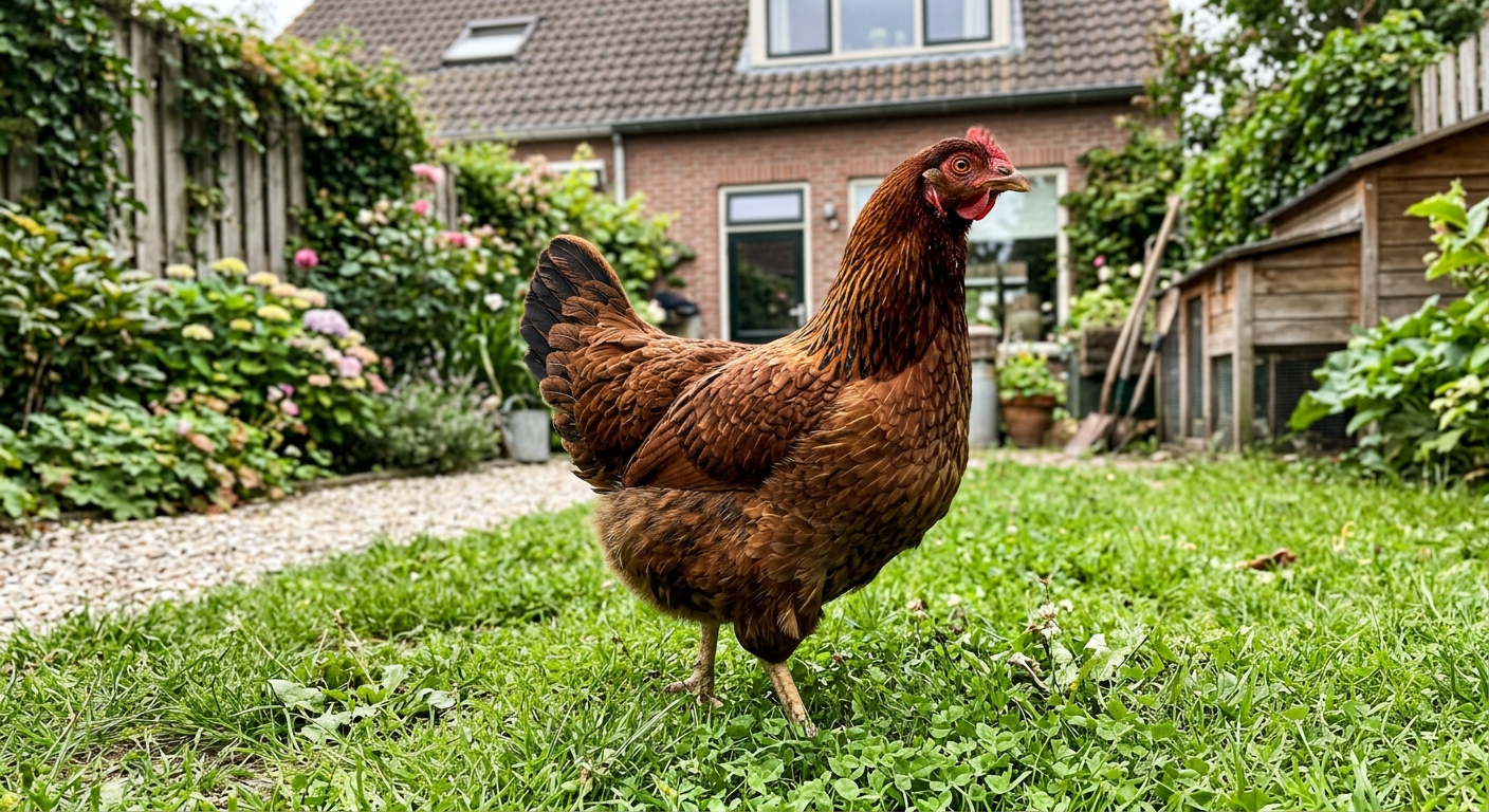 voorbeeldfoto — maak een kleurplaat van je eigen kip
